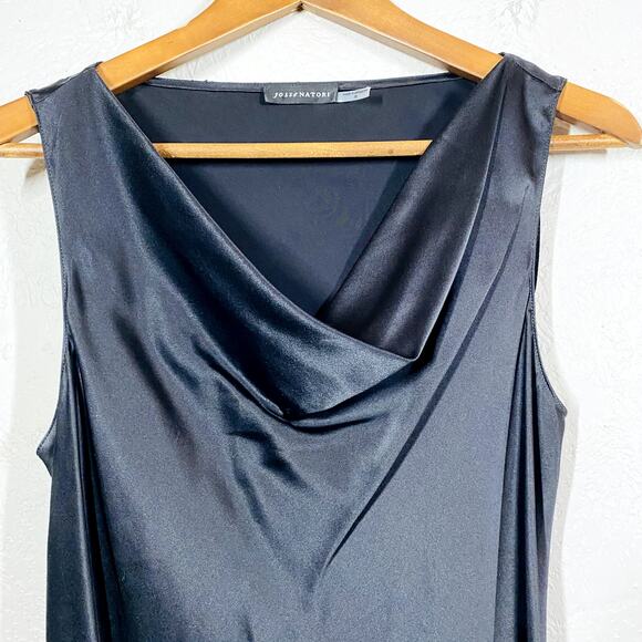 Josie Natori Scoop Neck Sleeveless tunic Top Shirt Blouse Black Career Casual- M - Picture 2 of 4
